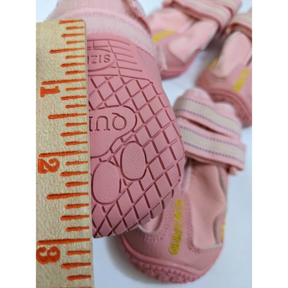4 dog boots Pink size 3 for small to medium dog puppy outdoor shoes new Qumi - Picture 4 of 4